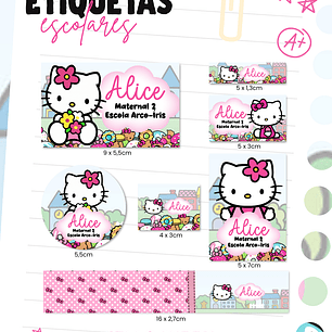 Arquivo Etiqueta Escolar - Hello Kitty 