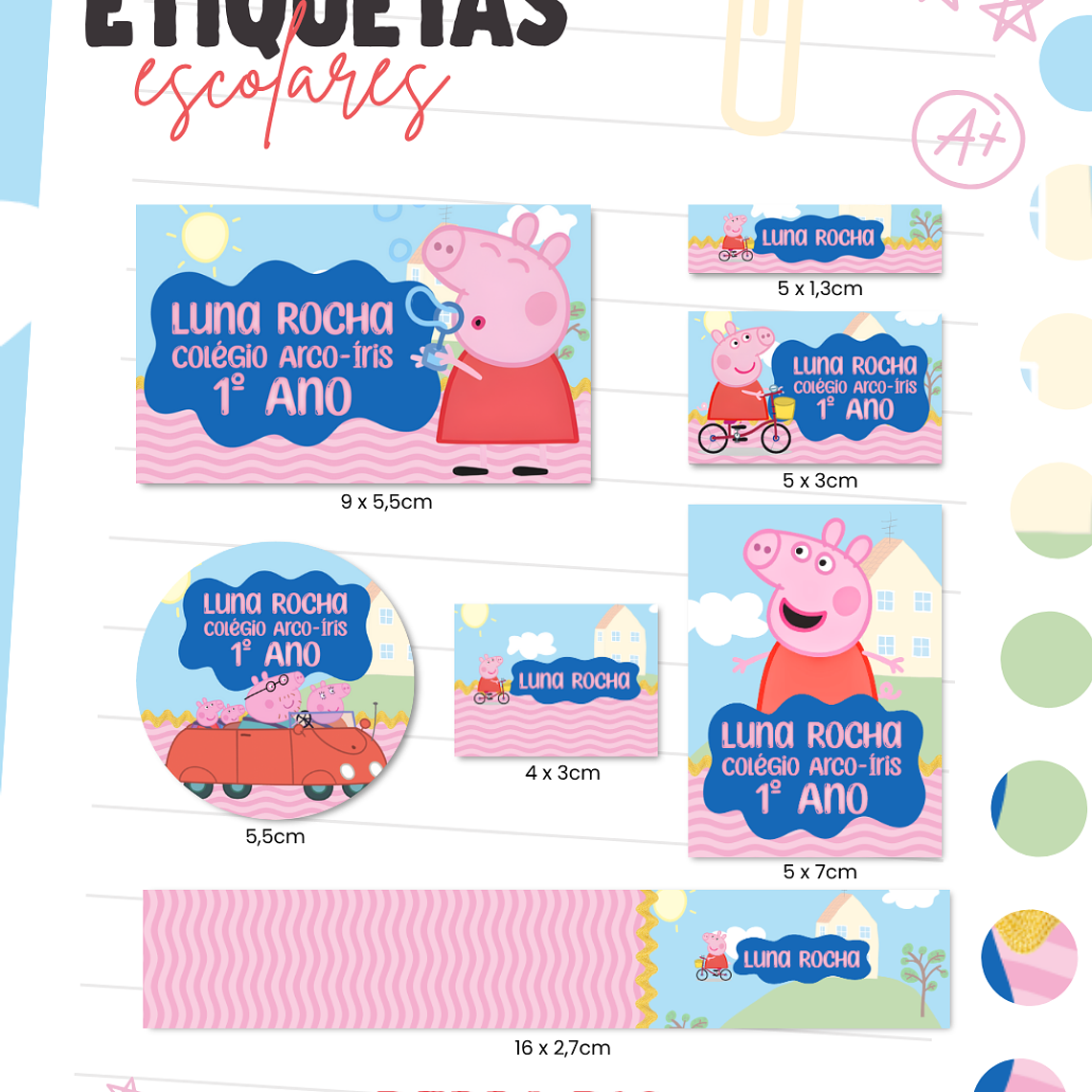 Arquivo Etiqueta Escolar - Peppa Pig 1