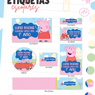 Arquivo Etiqueta Escolar - Peppa Pig