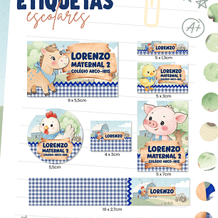 Arquivo Etiqueta Escolar - Fazendinha Azul