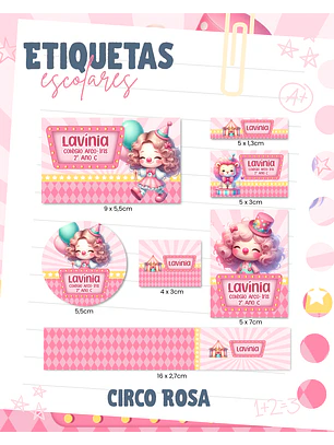 Arquivo Etiqueta Escolar - Circo Rosa