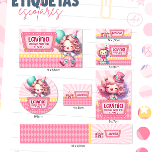 Arquivo Etiqueta Escolar - Circo Rosa