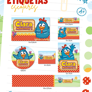 Arquivo Etiqueta Escolar - Galinha Pintadinha