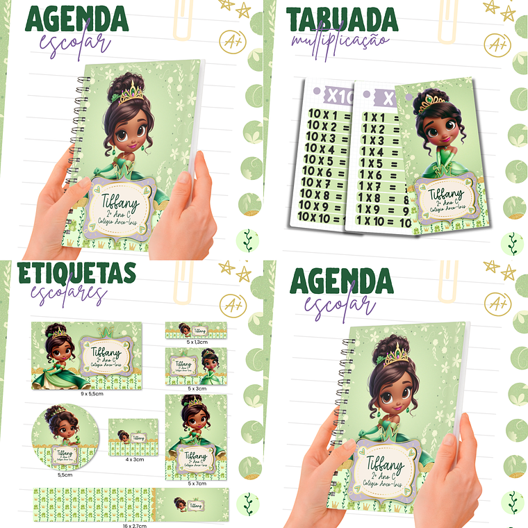 Arquivo Combo Etiqueta Escolar - Tiana 1