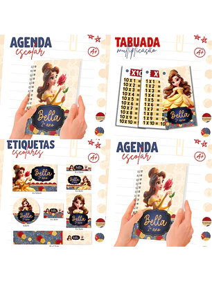 Arquivo Combo Etiqueta Escolar - Bela