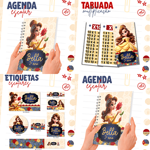 Arquivo Combo Etiqueta Escolar - Bela