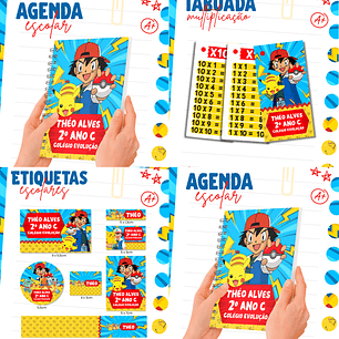 Arquivo Combo Etiqueta Escolar - Pokemon
