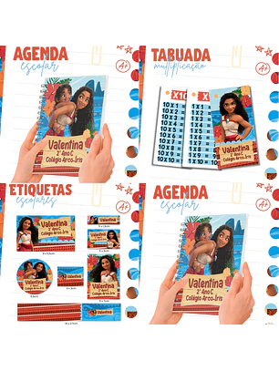Arquivo Combo Etiqueta Escolar - Moana