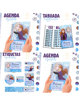 Arquivo Combo Etiqueta Escolar - Frozen