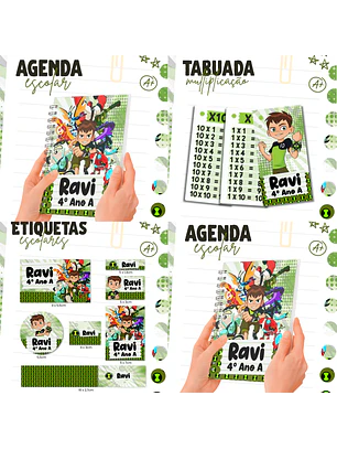 Arquivo Combo Etiqueta Escolar - Ben 10