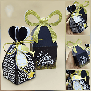 Arquivo de Corte Ano Novo Preto e Dourado