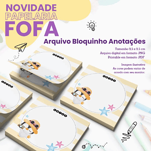 Arquivo Bloquinho Pinguin Bloquinhos 9,5x9,5