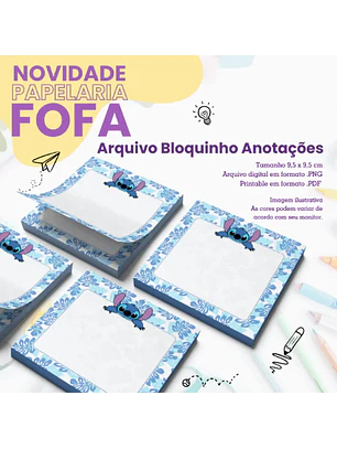 Arquivo Bloquinho Stitch Bloquinhos 9,5x9,5