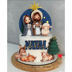 Arquivo Topo de Bolo Natal Presépio