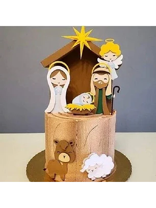 Arquivo Topo de Bolo Natal Presépio