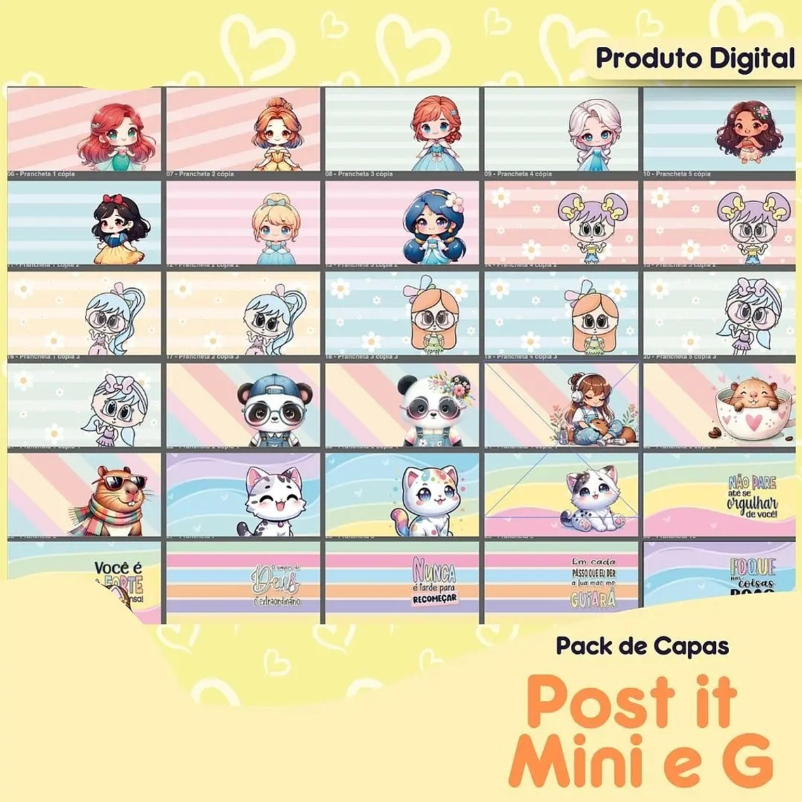 Arquivo Pack Capas Post It Mini e G 5