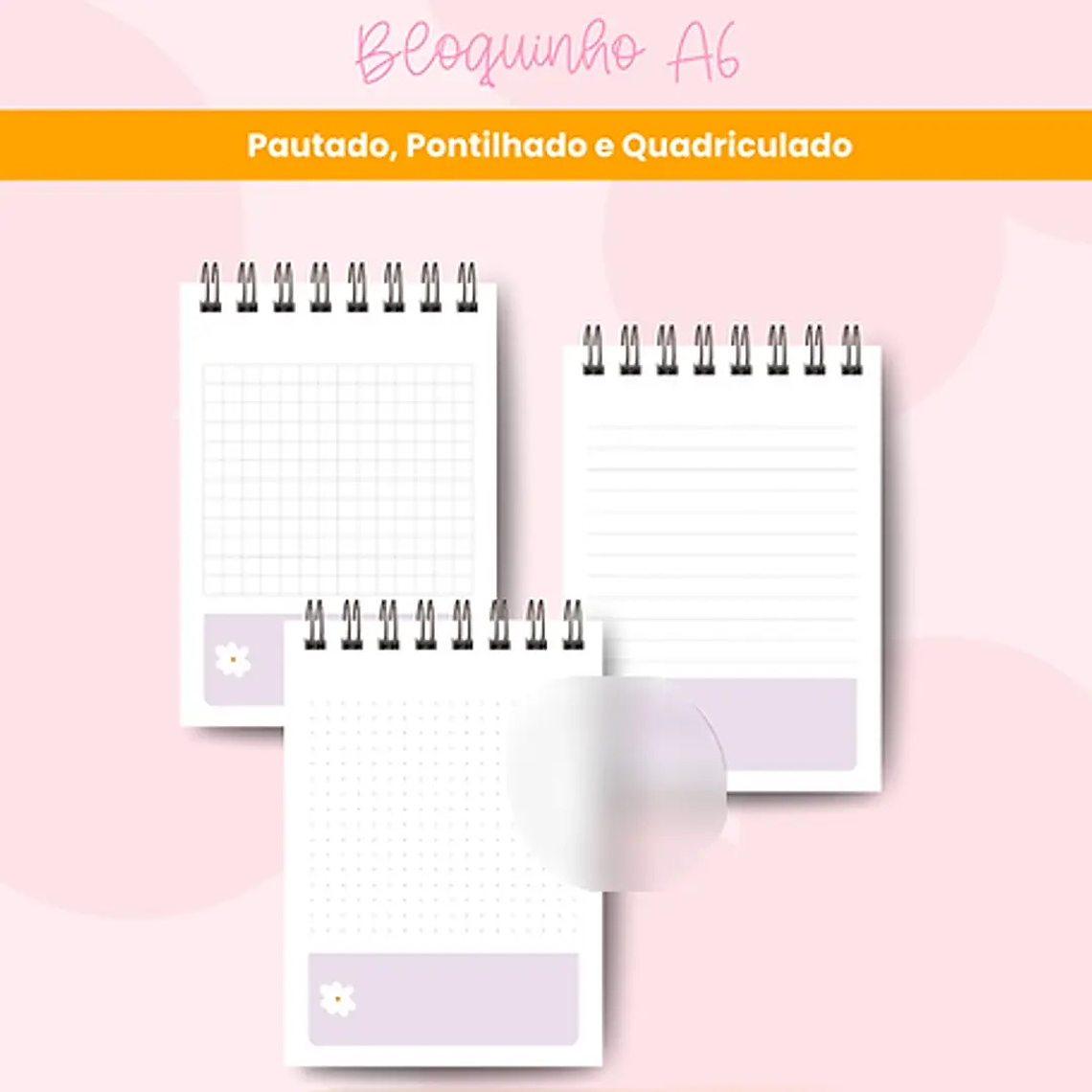 Arquivo Bloquinho A6 - Pautado - Pontilhado - Quadriculado 2