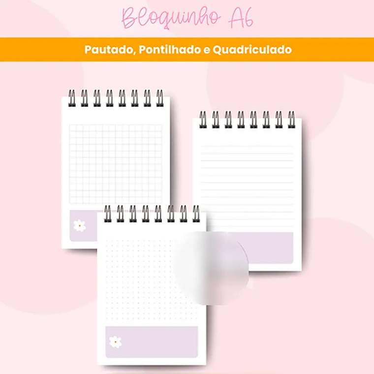 Arquivo Bloquinho A6 - Pautado - Pontilhado - Quadriculado 2