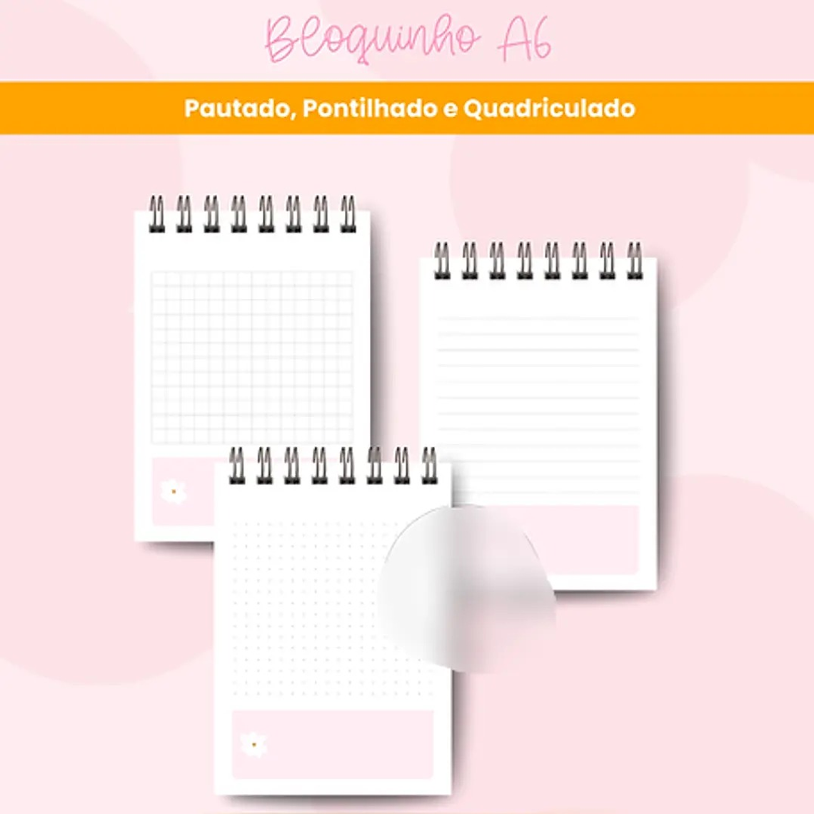 Arquivo Bloquinho A6 - Pautado - Pontilhado - Quadriculado 4