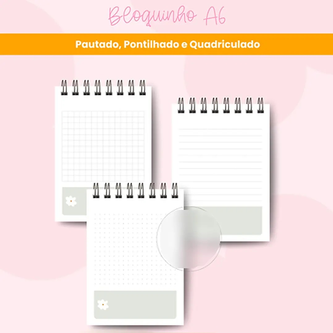 Arquivo Bloquinho A6 - Pautado - Pontilhado - Quadriculado 5