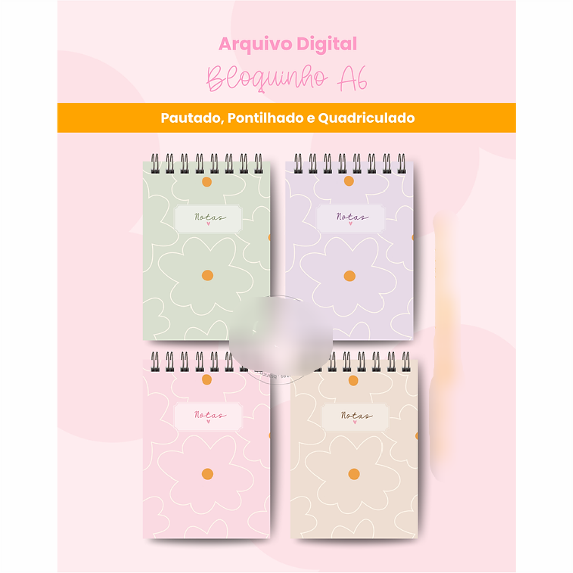 Arquivo Bloquinho A6 - Pautado - Pontilhado - Quadriculado 1