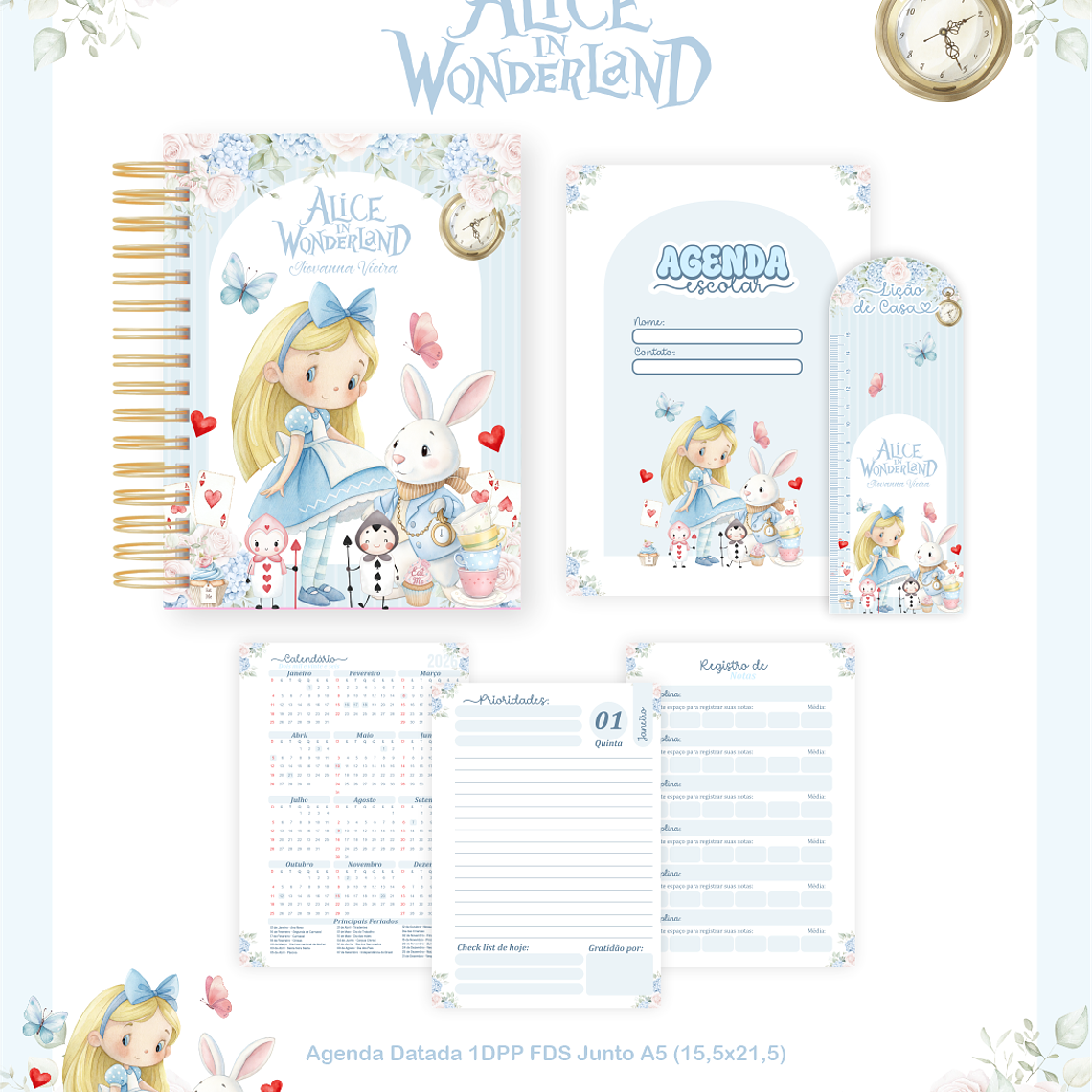 Arquivo Encadernação Escolar 2026 Alice no Pais das Maravilhas 3