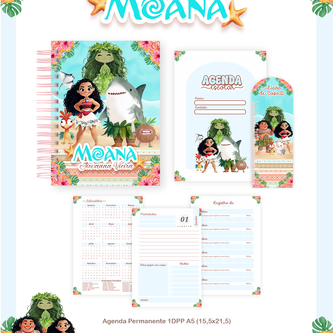 Arquivo Encadernação Escolar 2026 Moana 2