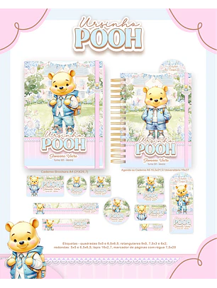 Arquivo Encadernação Escolar 2026  - Ursinho Pooh