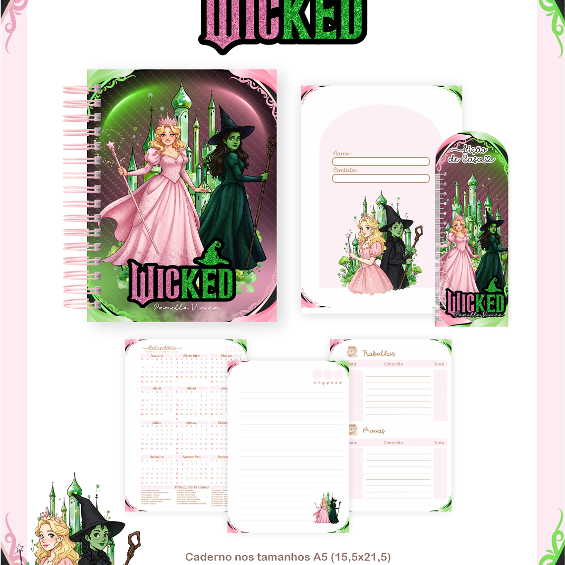Arquivo Encadernação Escolar 2026 - Wicked 2