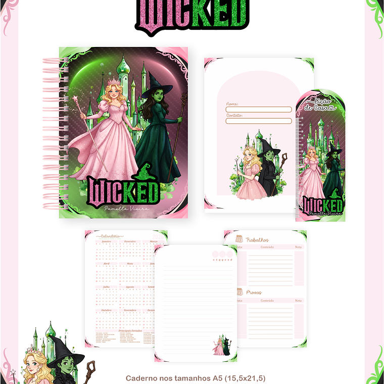 Arquivo Encadernação Escolar 2026 - Wicked 2