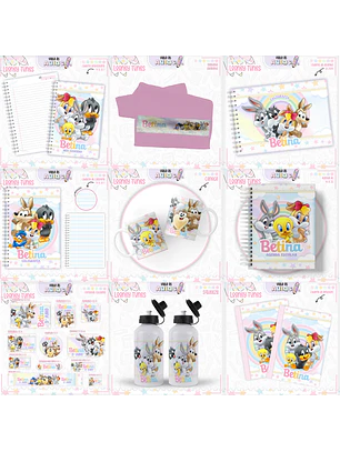 Arquivo Encadernação Kit Escolar - Looney Tunes