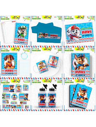 Arquivo Encadernação Kit Escolar - Patrulha Canina