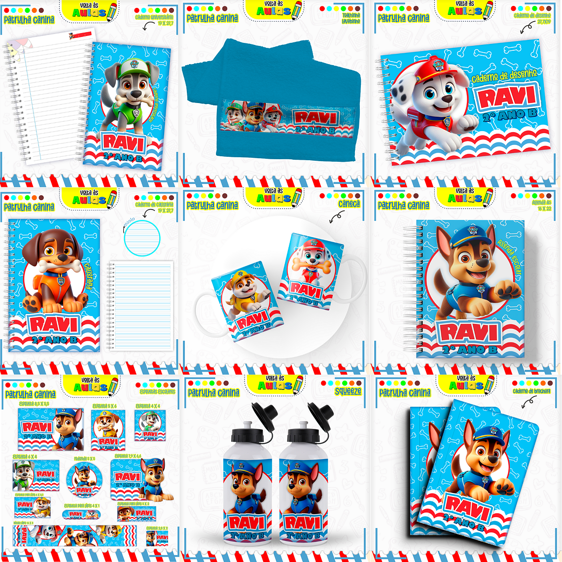 Arquivo Encadernação Kit Escolar - Patrulha Canina 1