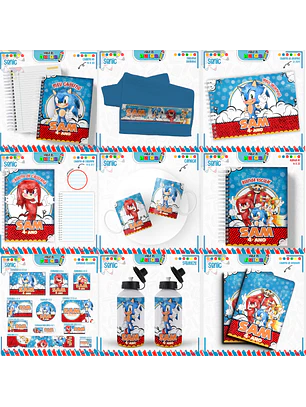 Arquivo Encadernação Kit Escolar - Sonic