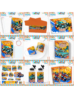 Arquivo Encadernação Kit Escolar - Hotwheels