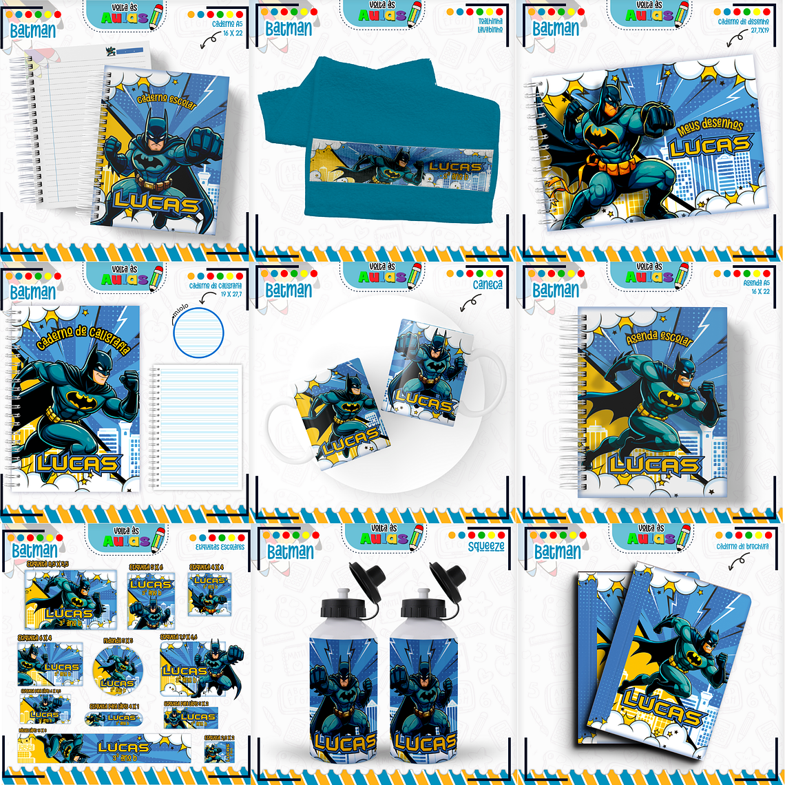 Arquivo Encadernação Kit Escolar - Batman 1