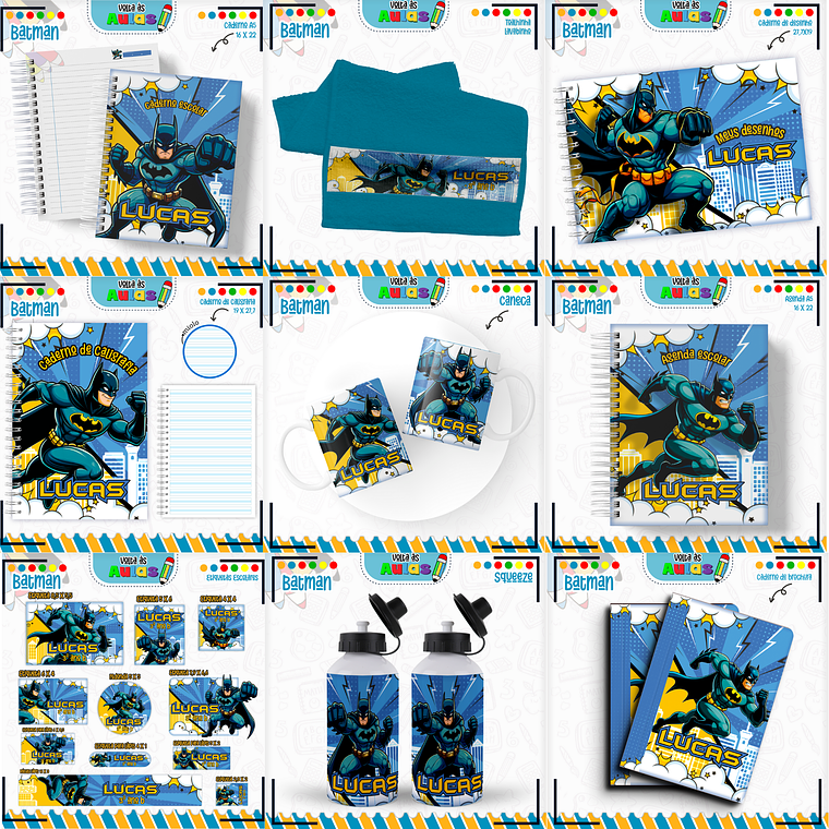 Arquivo Encadernação Kit Escolar - Batman 1