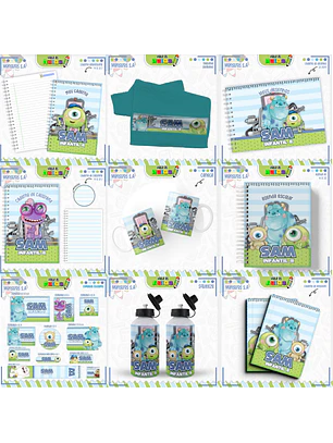 Arquivo Encadernação Kit Escolar - Monstros S.A