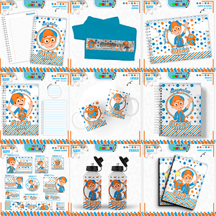Arquivo Encadernação Kit Escolar - Blippi