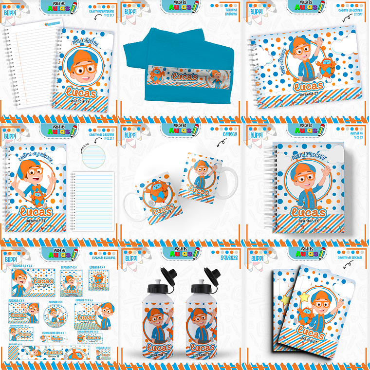 Arquivo Encadernação Kit Escolar - Blippi 1