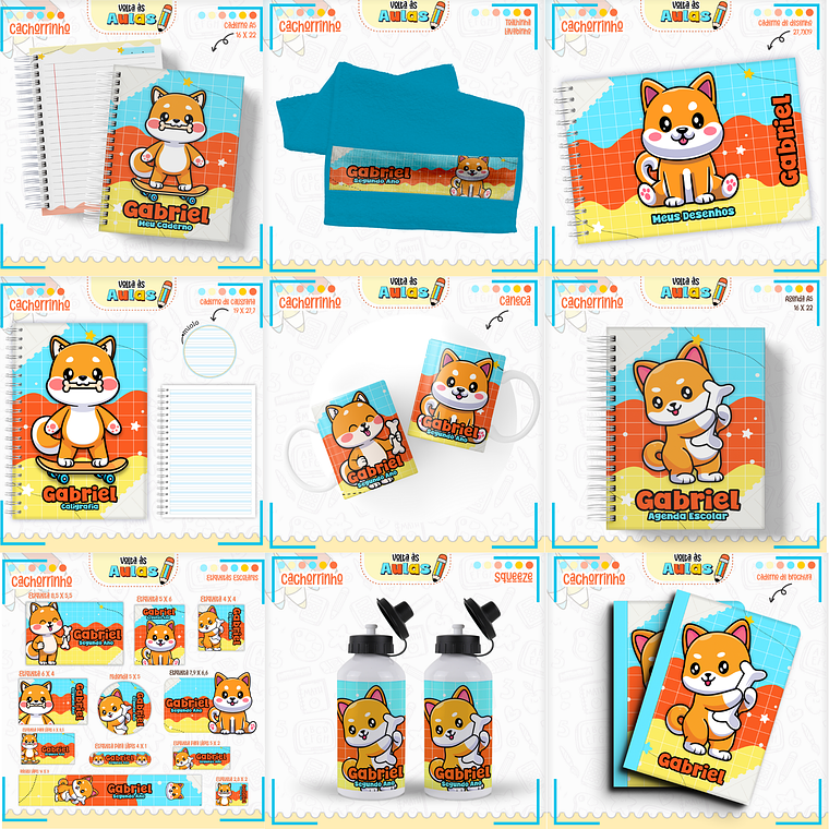 Arquivo Encadernação Kit Escolar - Cachorrinho 1