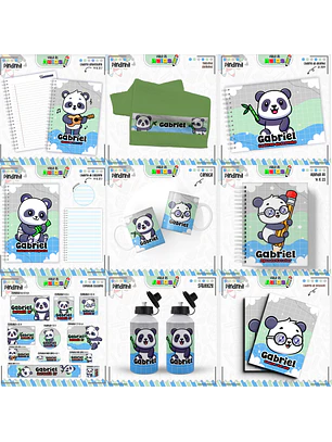 Arquivo Encadernação Kit Escolar - Pandinha