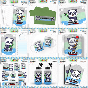 Arquivo Encadernação Kit Escolar - Pandinha