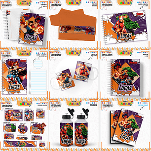 Arquivo Encadernação Kit Escolar - Vingadores