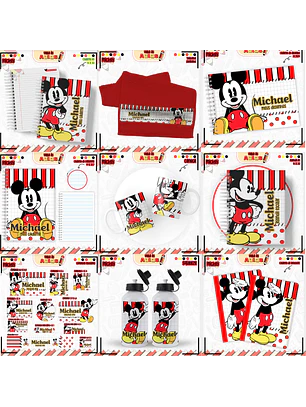 Arquivo Encadernação Kit Escolar - Mickey