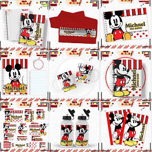 Arquivo Encadernação Kit Escolar - Mickey