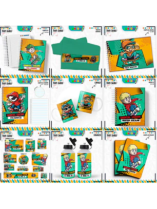 Arquivo Encadernação Kit Escolar - Teen Skate