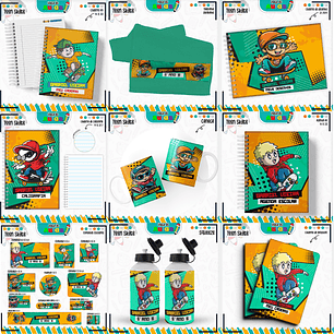 Arquivo Encadernação Kit Escolar - Teen Skate