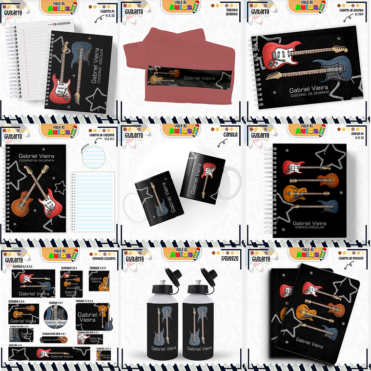 Arquivo Encadernação Kit Escolar - Teen Guitarra 1