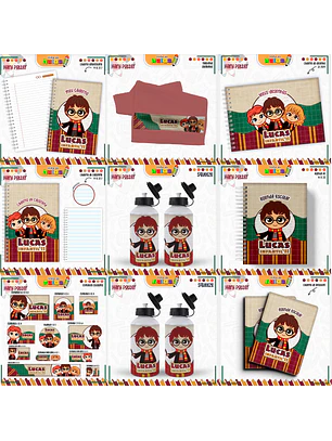 Arquivo Encadernação Kit Escolar - Harry Potter